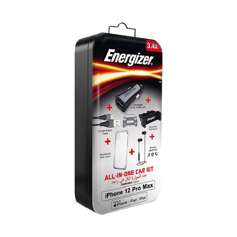 Energizer All in one carkit + wireless earphone + case protector iPhone 12 Pro Max
