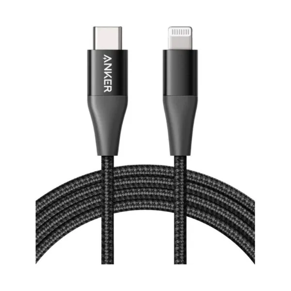 Picture of Anker PowerLine+II USB-C cable with Lightning connector 1.8m- Black