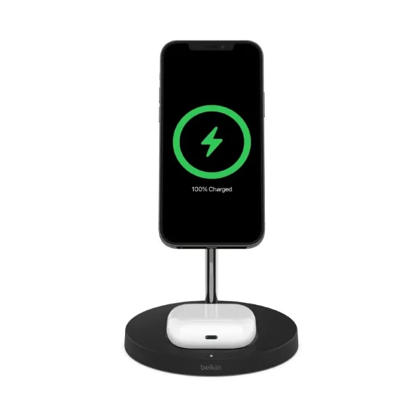 Picture of Belkin charger pro 2-in-1 15W wireless charger stand with MagSafe