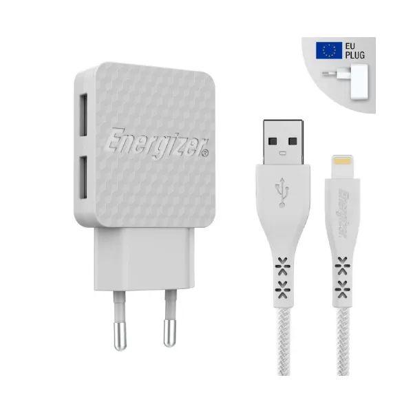 Picture of Energizer wall charger 3.4A  2 USB ports - EU plug